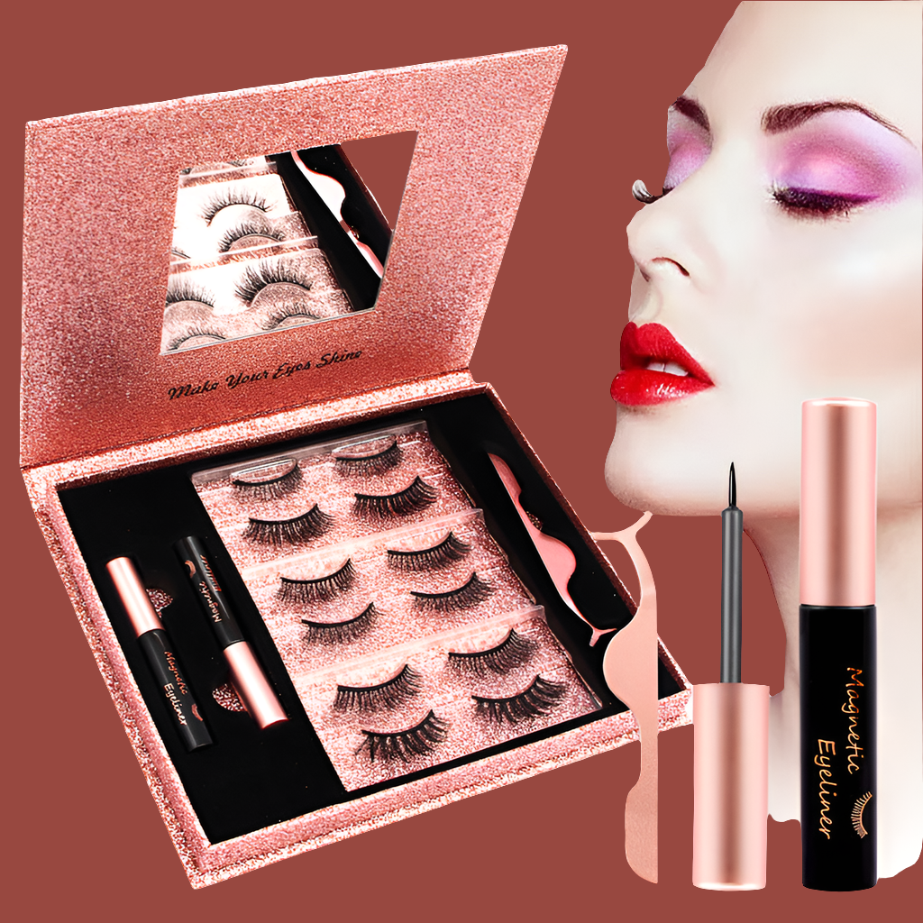 Magnetic lashes kit-6 pairs with Eyeliner & tweezer.