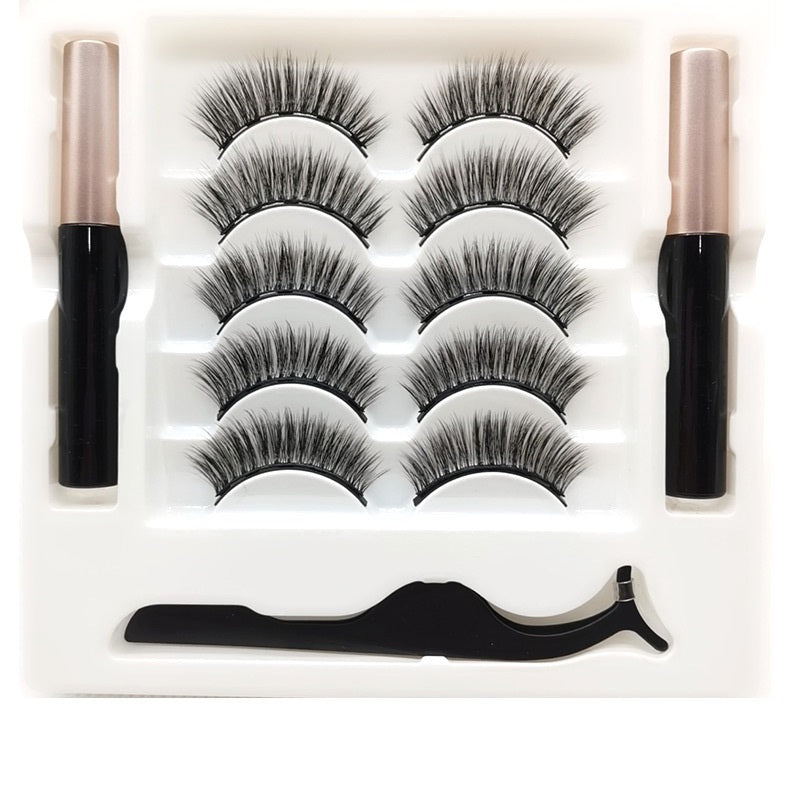 Kit de faux cils - 5 paires avec eye-liner