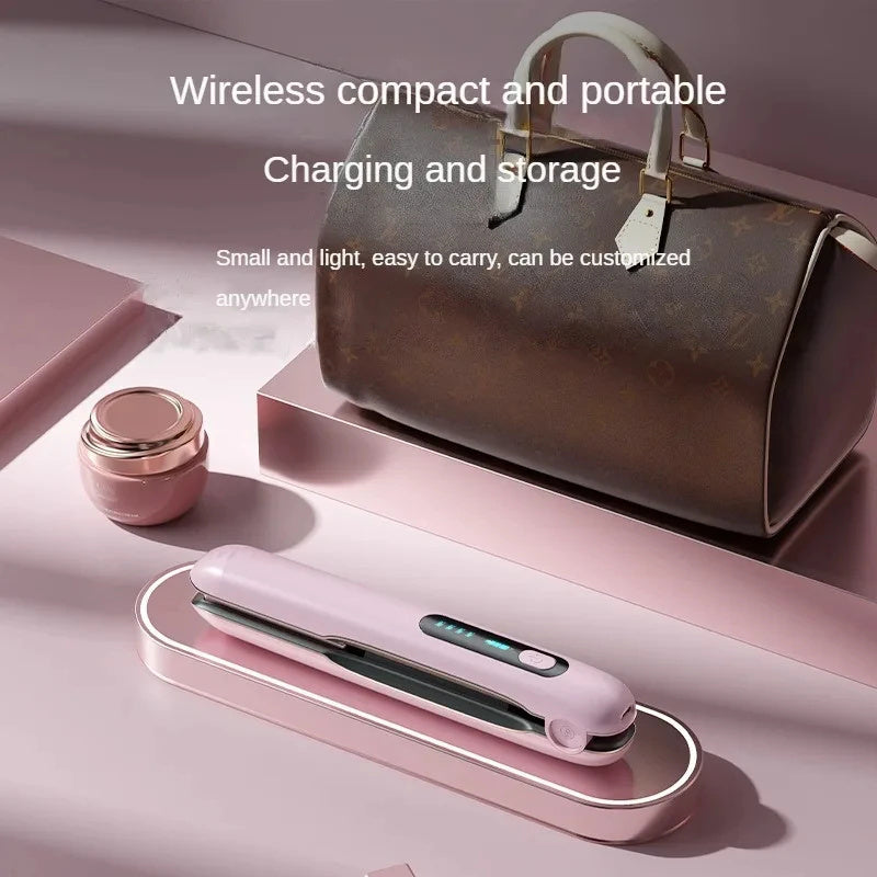 Fer à lisser et boucler sans fil – Mini fer plat 2 en 1 rechargeable par USB