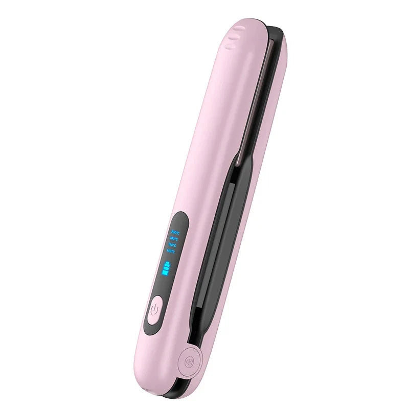 Fer à lisser et boucler sans fil – Mini fer plat 2 en 1 rechargeable par USB