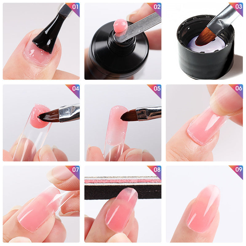 Colle solide pour ongles multicolores mélangés