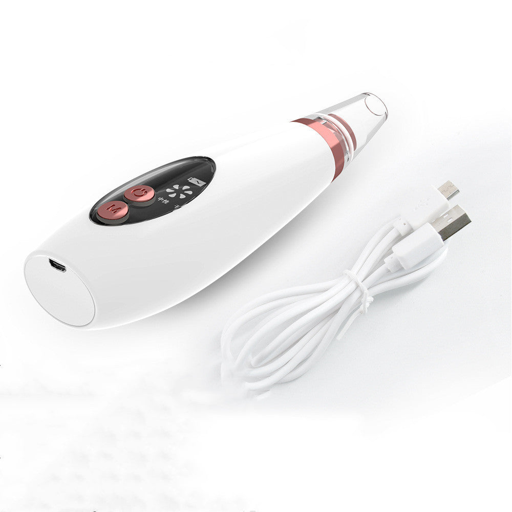 Blackheads removal white electronic device with control panel and USB cable on a white background