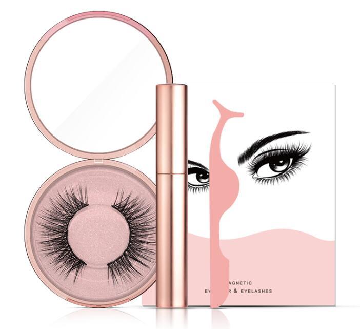 Eyelash and tweezers kit packaging on a white background 