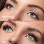 Before and after applying the magnetic eyelashes kit 