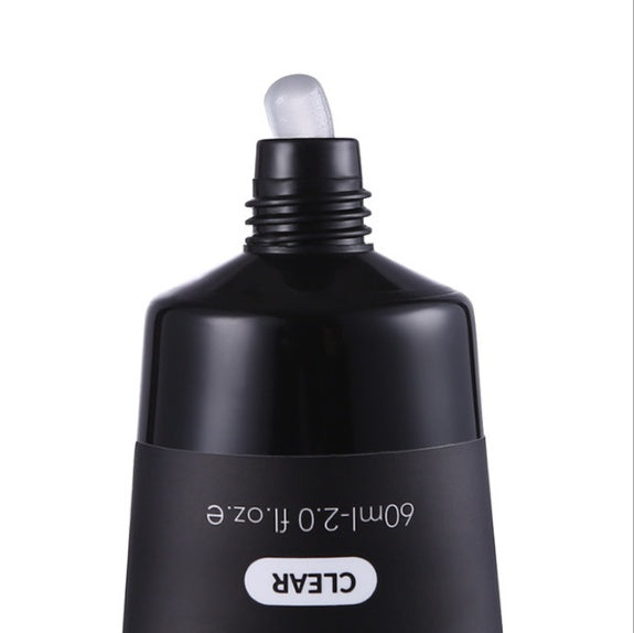 Black cosmetic bottle  transparent Gel-nails with dropper on a white background