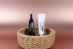 Black and white eyelashes glue tube for eyelashes on a white background 