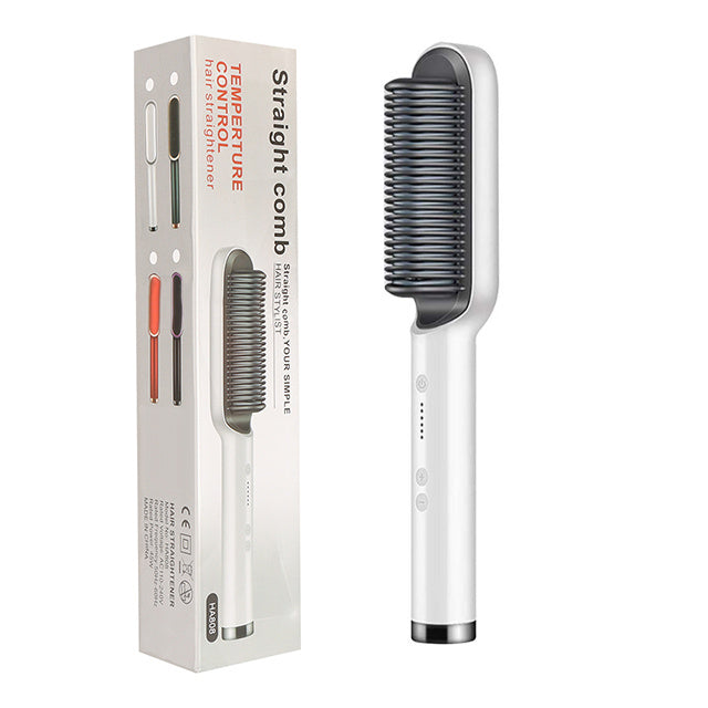 White ceramic anti-scald straightening comb