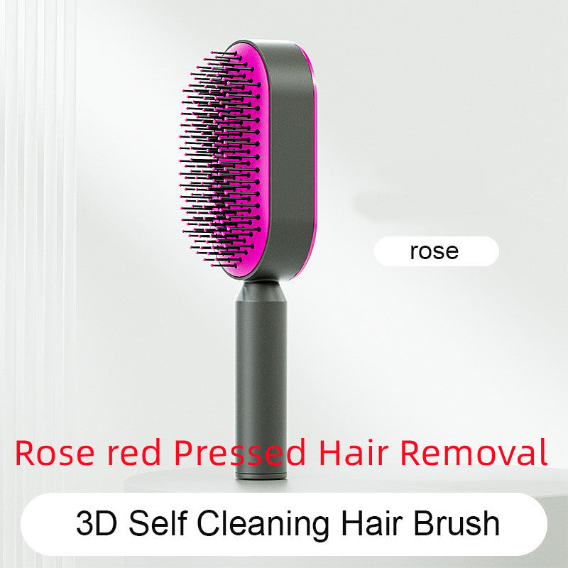 Brosse à cheveux autonettoyante avec massage du cuir chevelu