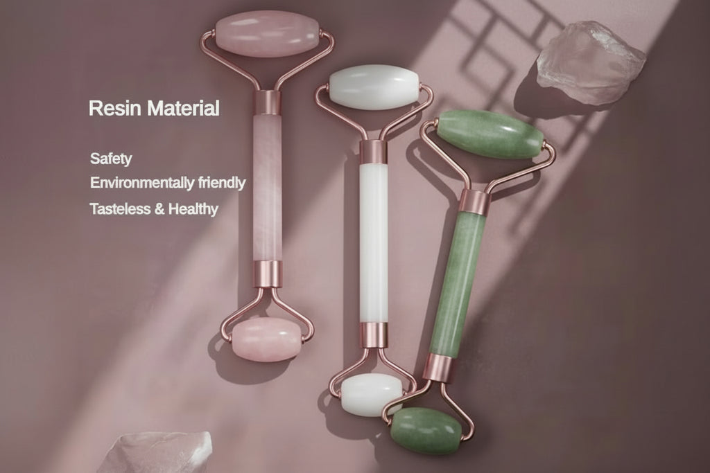 Outil de lifting du visage Gua Sha – Sculpteur en jade naturel et quartz rose