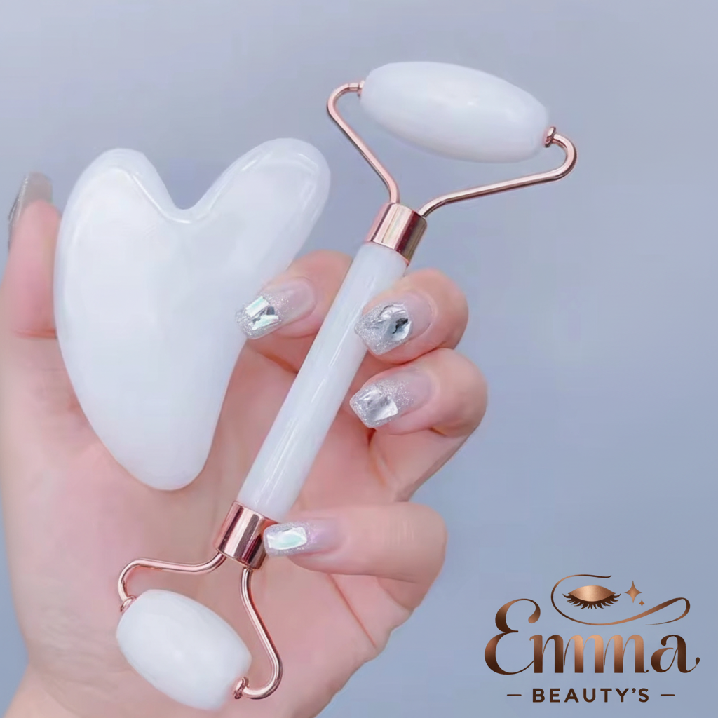 White Jade Roller - Branded